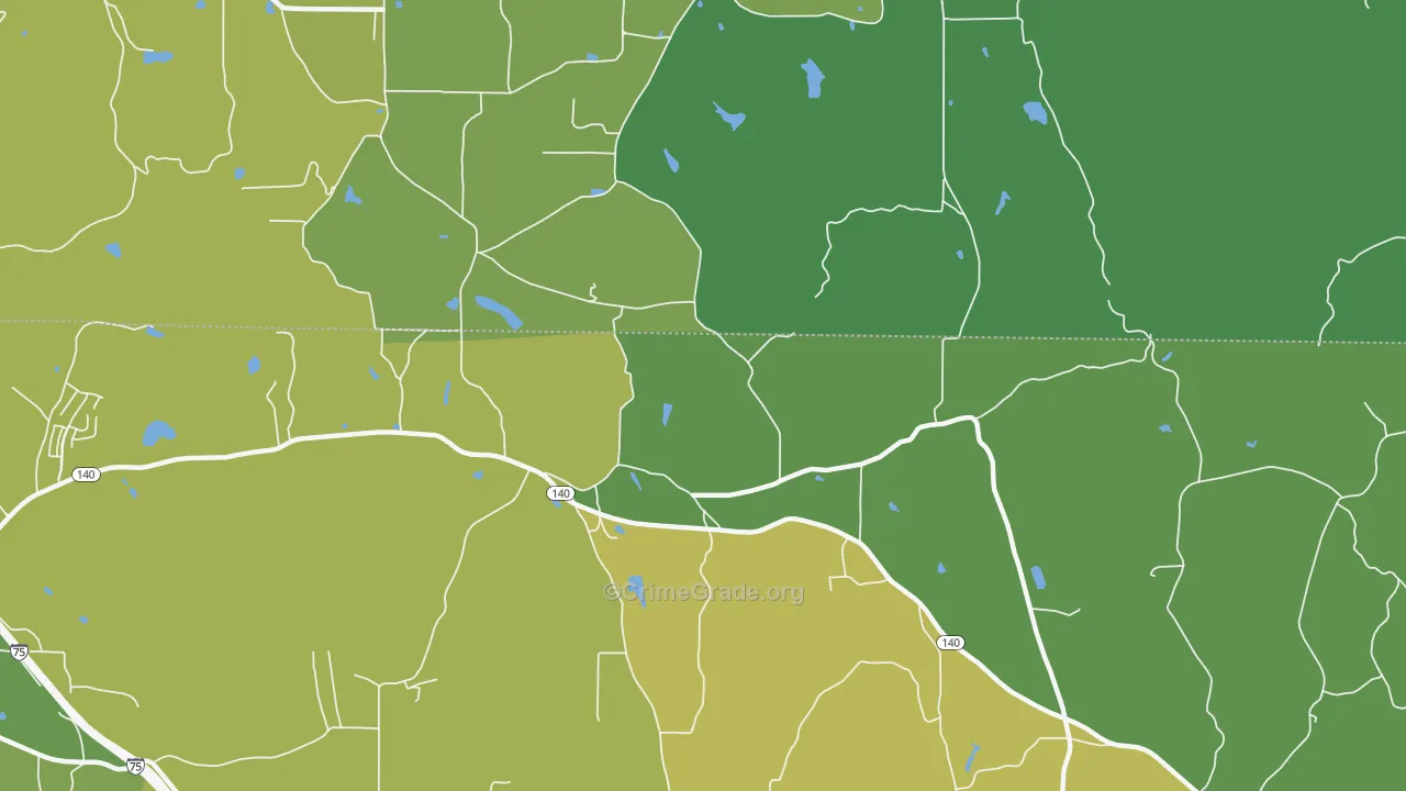 Folsom, GA Map of Vehicle Theft Rates