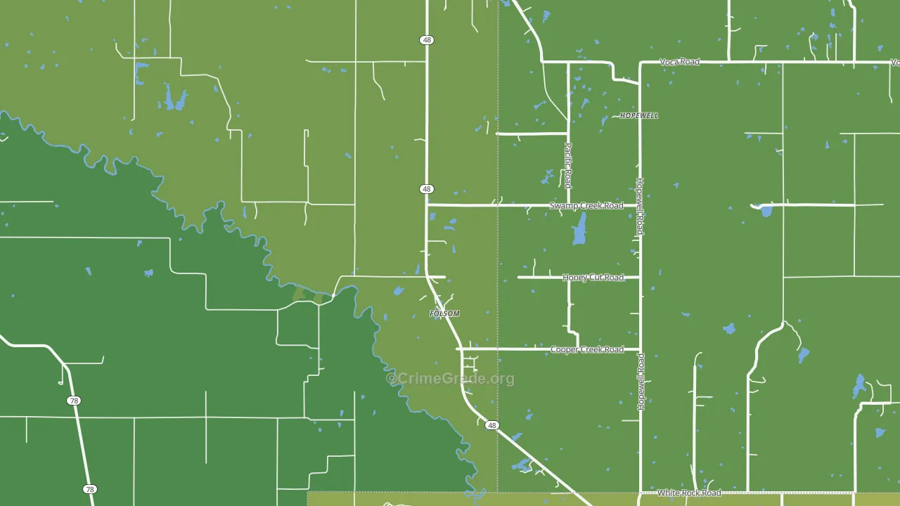 Folsom, OK Map of Vehicle Theft Rates