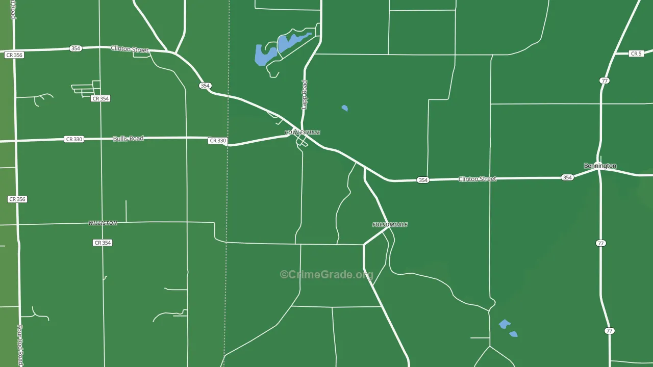 Folsomdale, NY Map of Vehicle Theft Rates