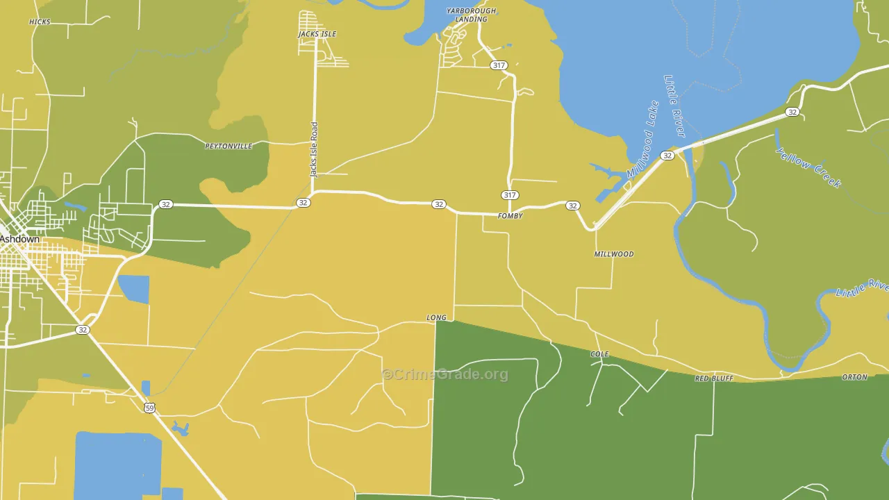 Fomby, AR Map of Vehicle Theft Rates