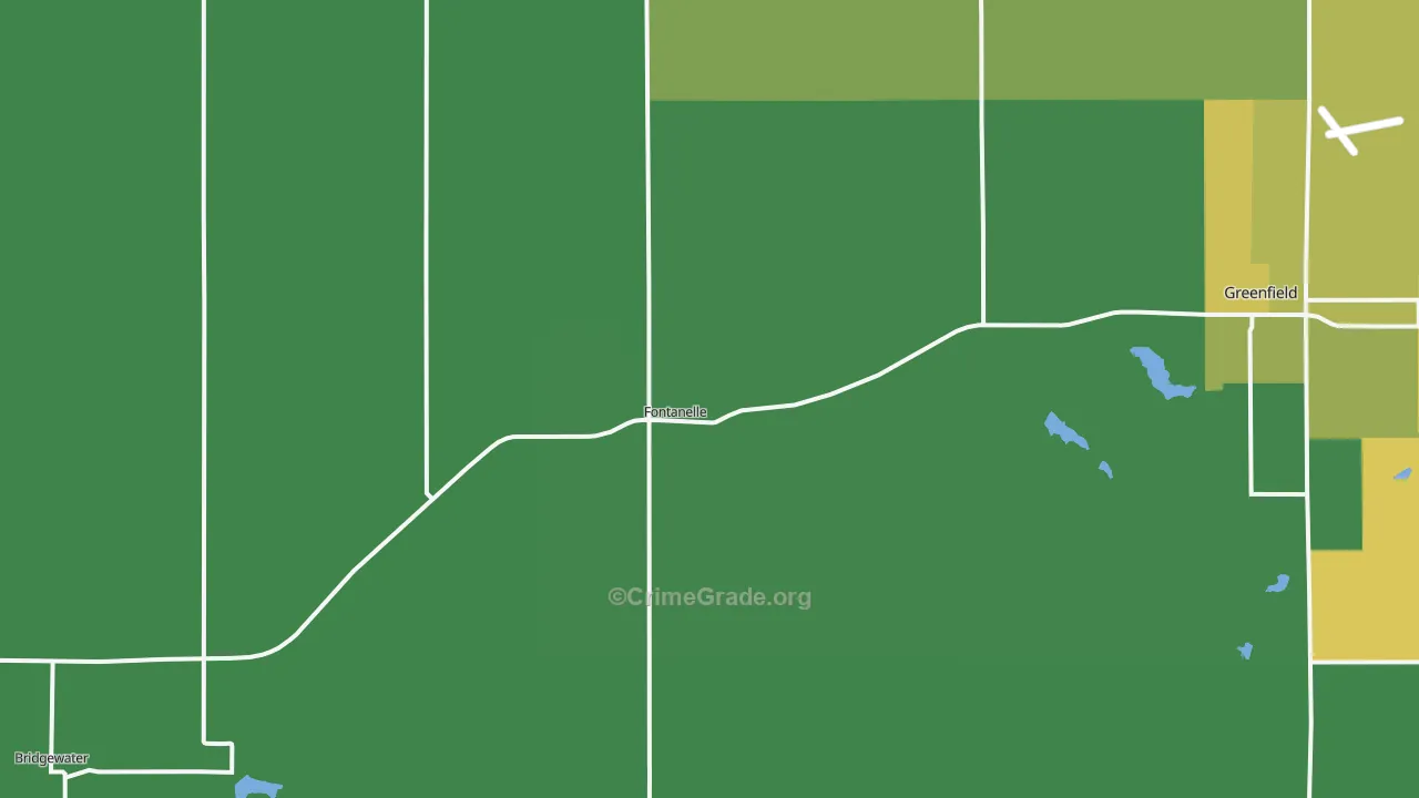 Fontanelle, IA Map of Vehicle Theft Rates