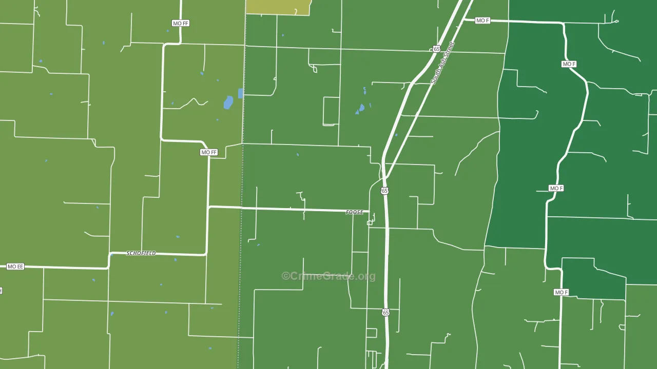 Foose, MO Map of Vehicle Theft Rates