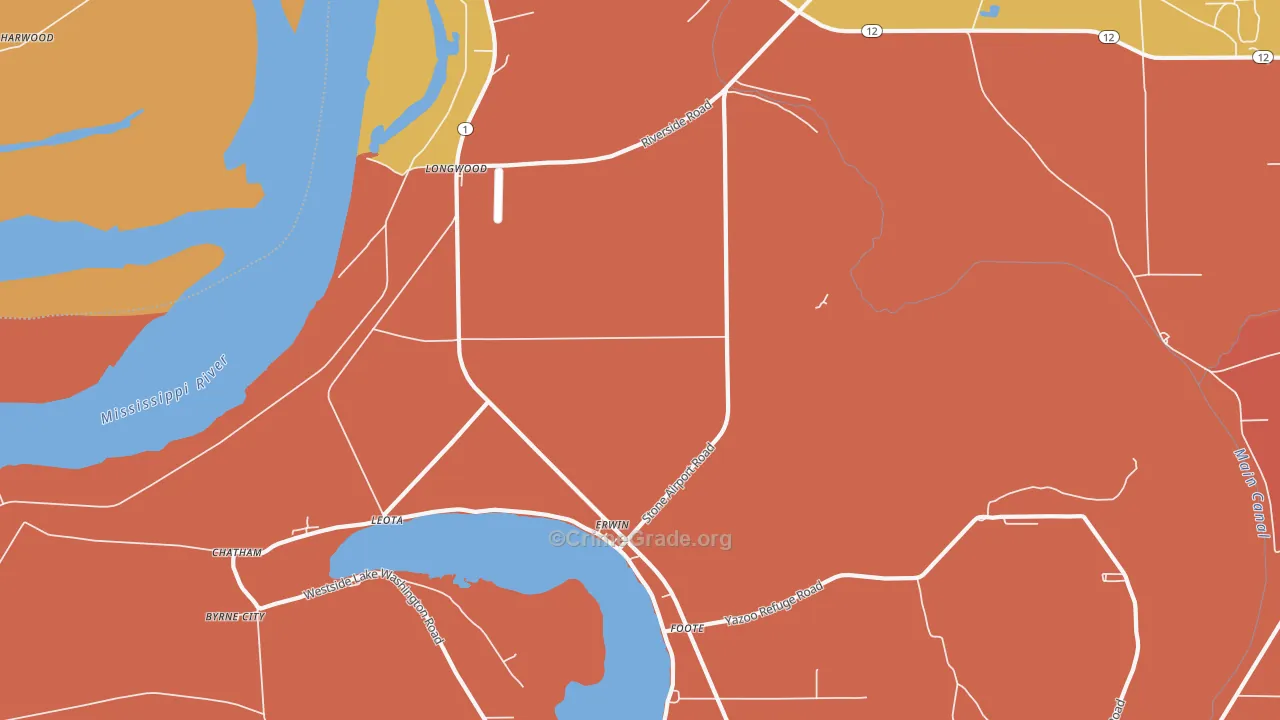 Foote, MS Map of Vehicle Theft Rates
