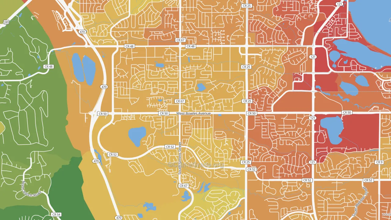 Foothill Green, Dakota Ridge, CO Map of Vehicle Theft Rates