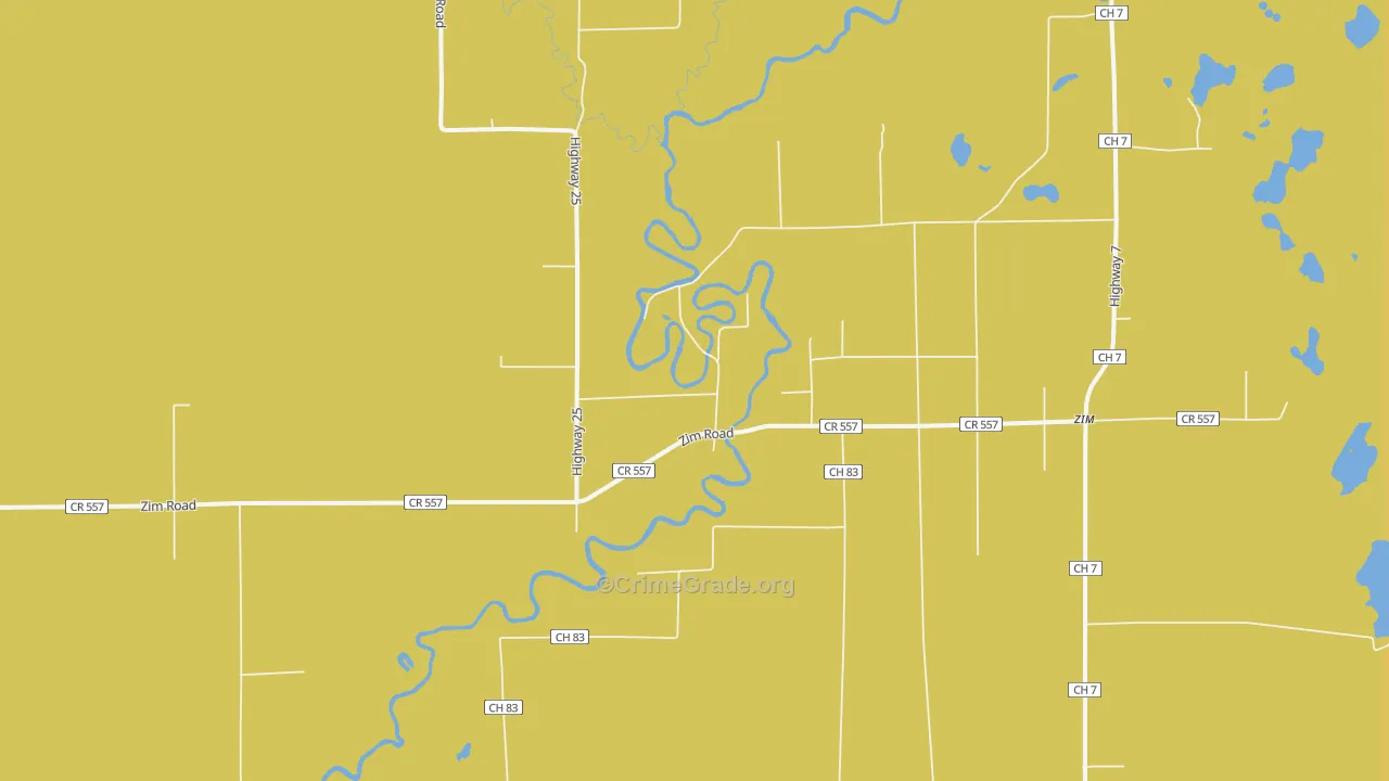 Forbes, MN Map of Vehicle Theft Rates
