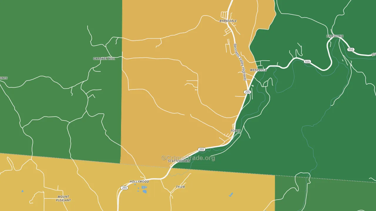 Force, PA Map of Vehicle Theft Rates
