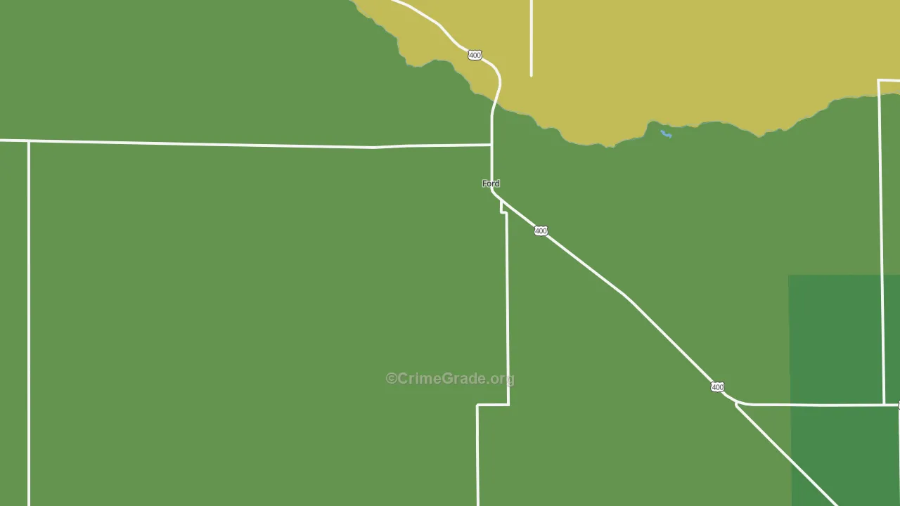 Ford, KS Map of Vehicle Theft Rates