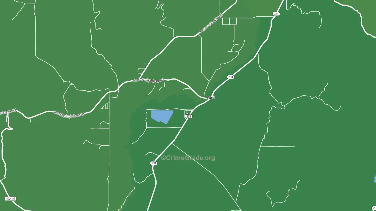 Ford, WA Map of Vehicle Theft Rates