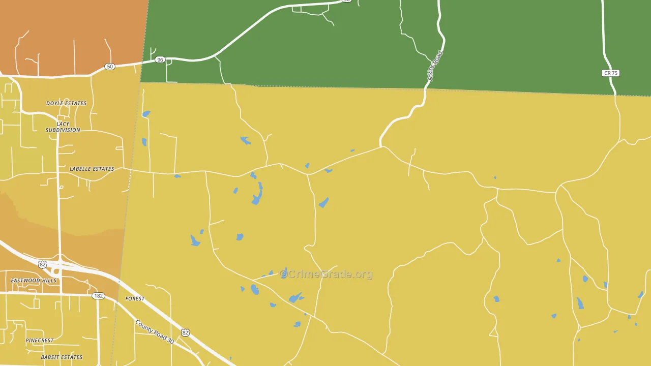 Forest, AL Map of Vehicle Theft Rates