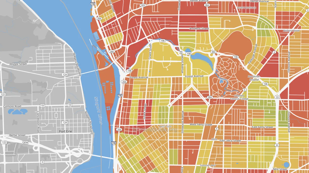 Forest, Buffalo, NY Map of Vehicle Theft Rates