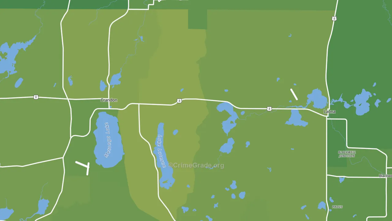 Forest County, WI Map of Vehicle Theft Rates