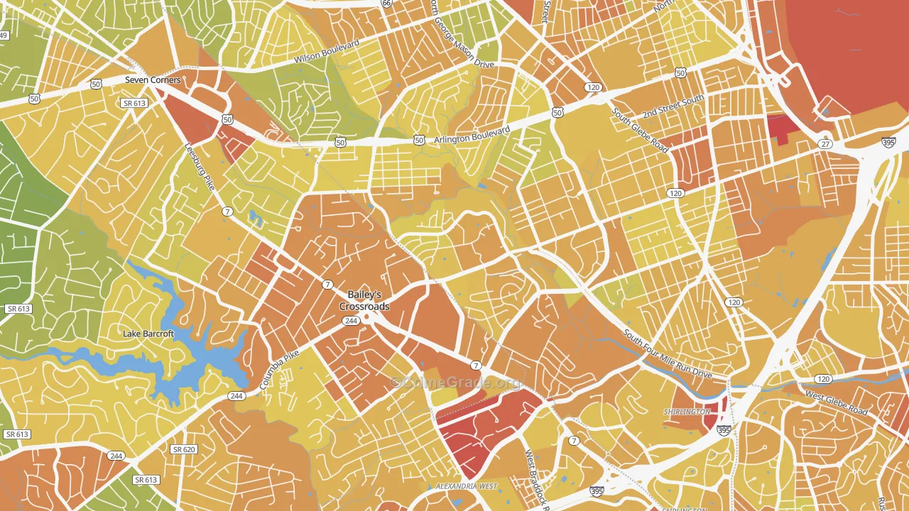 Forest Glen, Arlington, VA Map of Vehicle Theft Rates