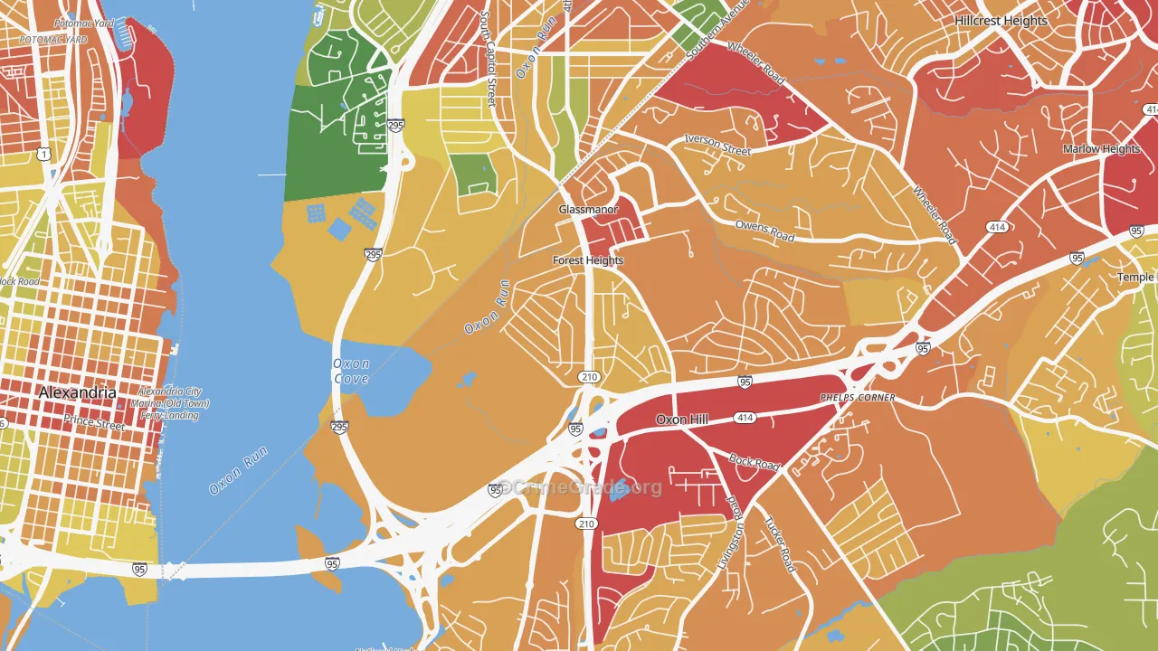 Forest Heights, MD Map of Vehicle Theft Rates