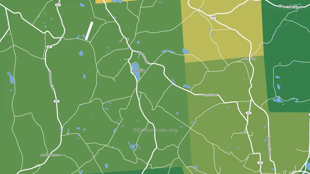 Forest Lake, PA Map of Vehicle Theft Rates