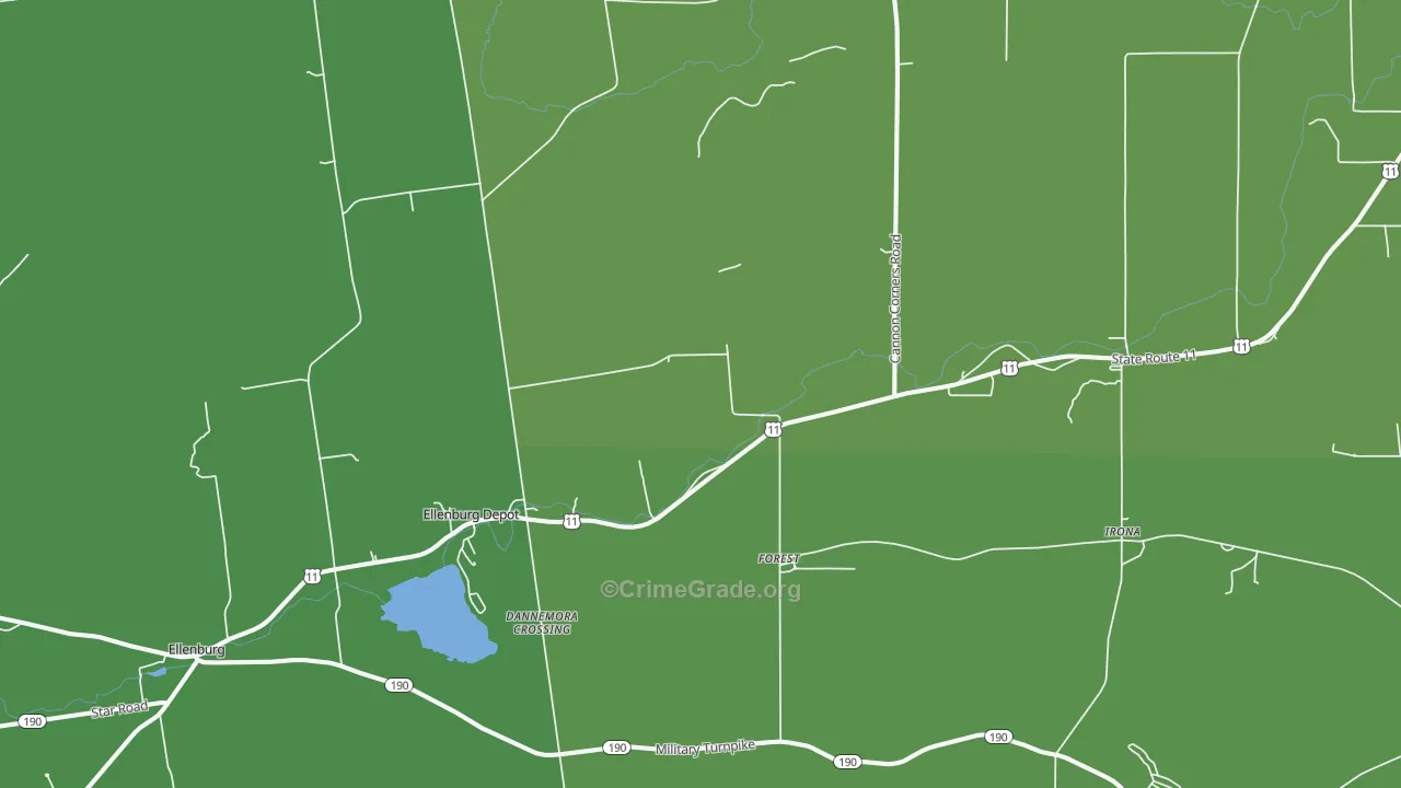 Forest, NY Map of Vehicle Theft Rates