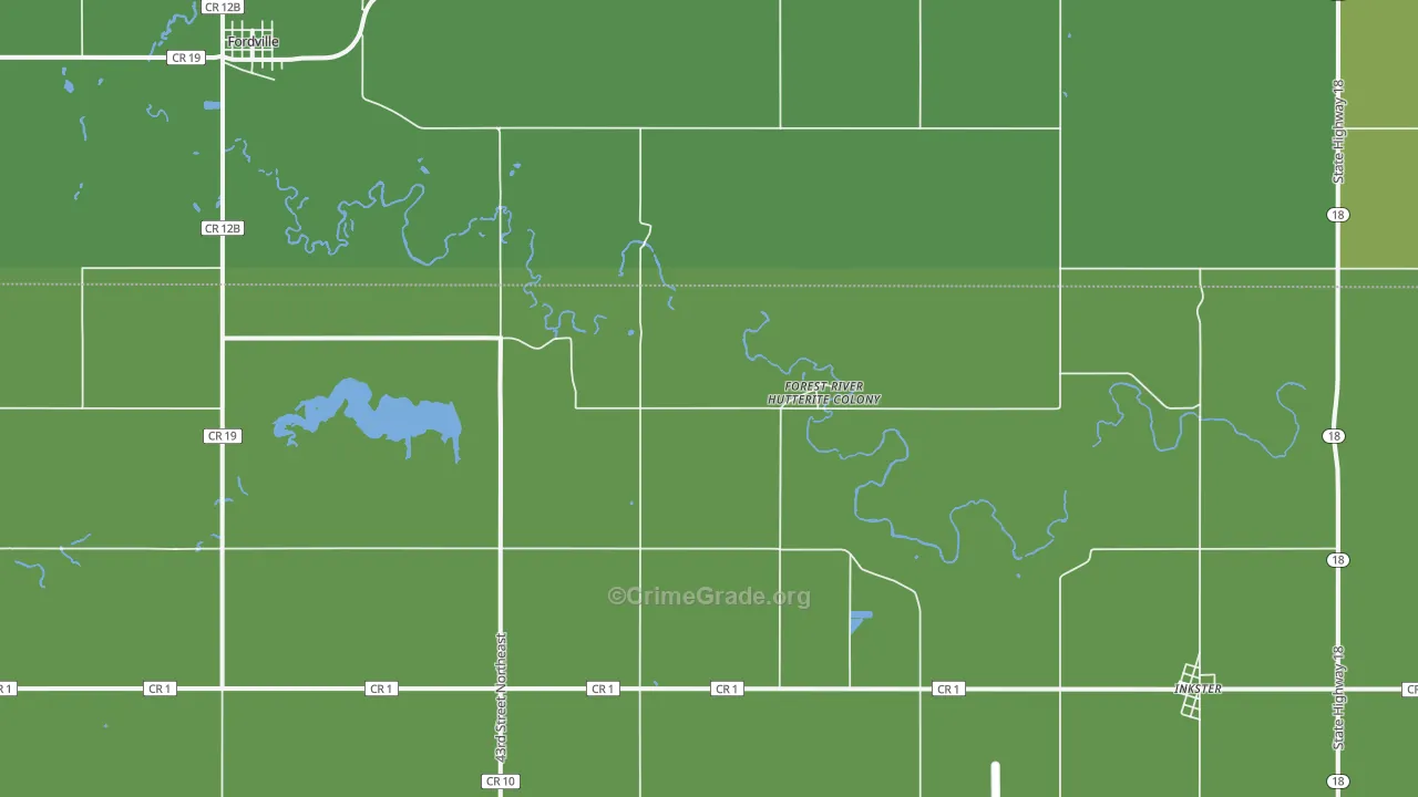 Forest River Colony, ND Map of Vehicle Theft Rates