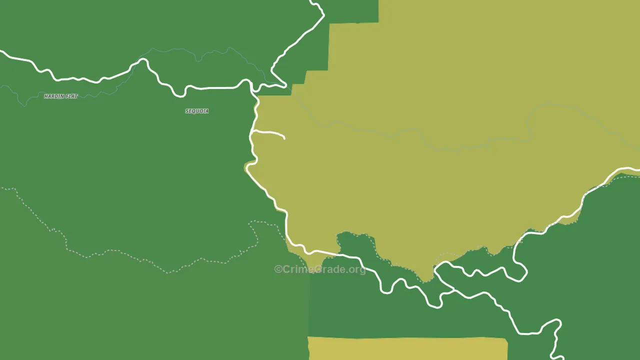 Foresta, CA Map of Vehicle Theft Rates