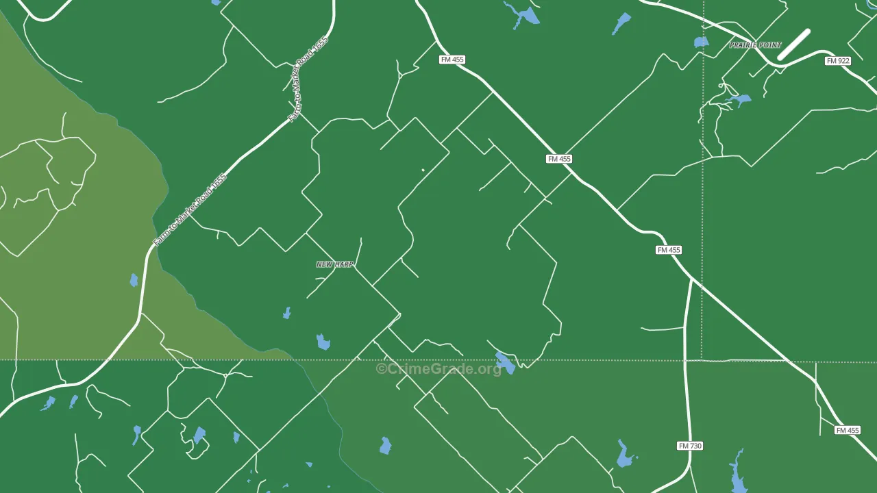 Forestburg, TX Map of Vehicle Theft Rates