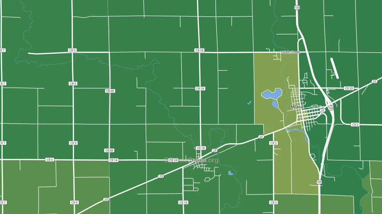 Foreston, MN Map of Vehicle Theft Rates