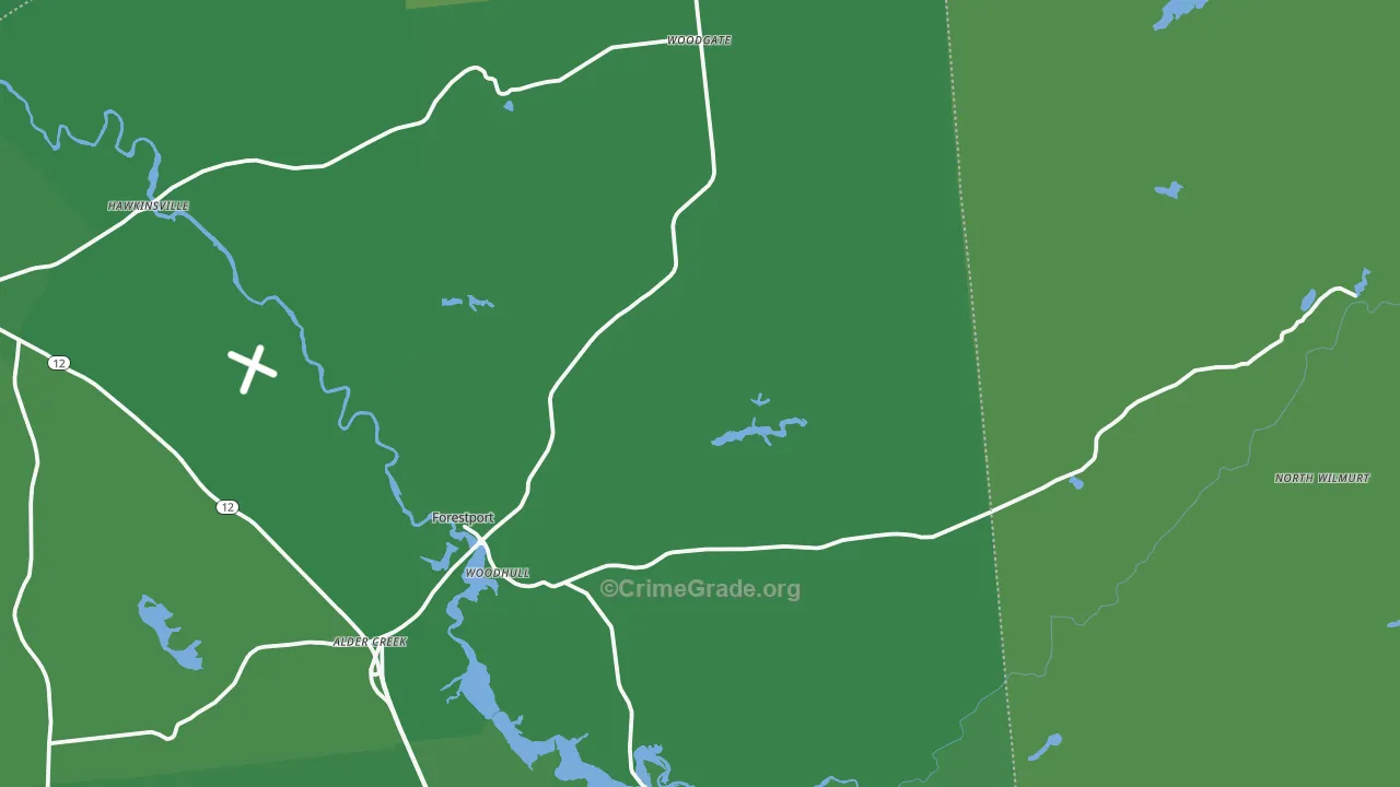 Forestport, NY Map of Vehicle Theft Rates