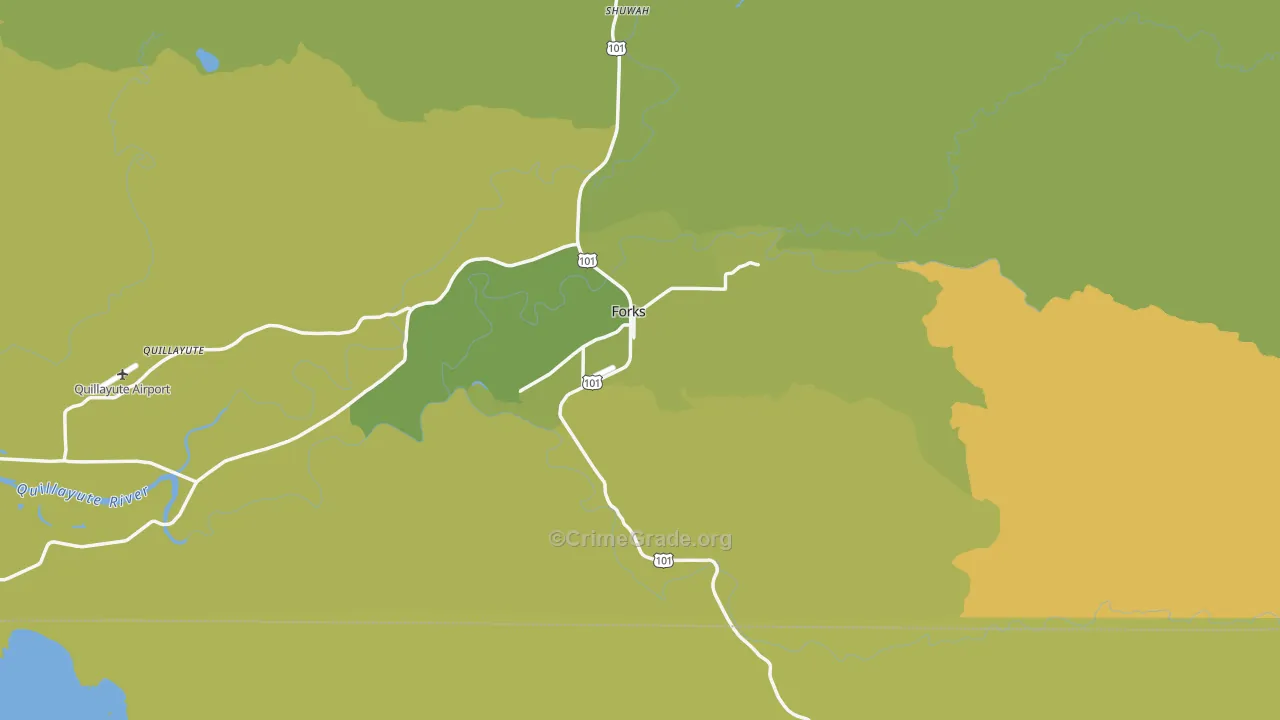 Forks, WA Map of Vehicle Theft Rates