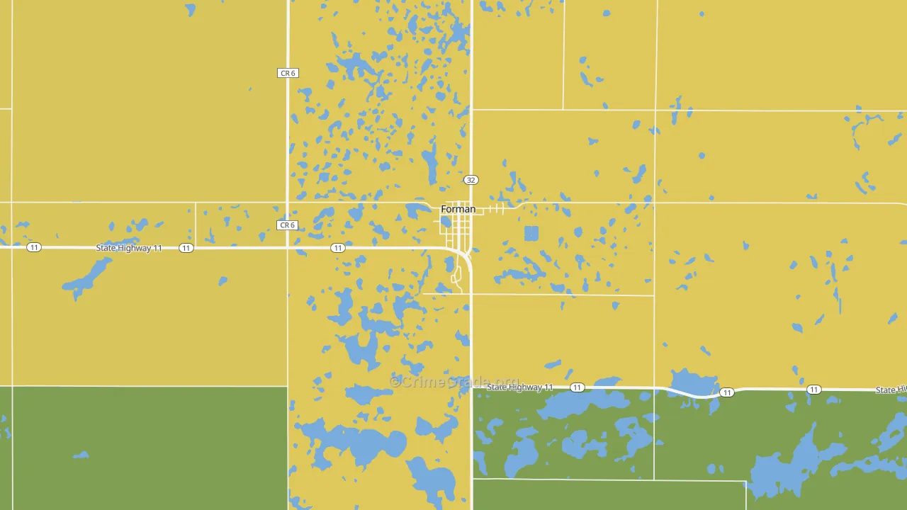 Forman, ND Map of Vehicle Theft Rates