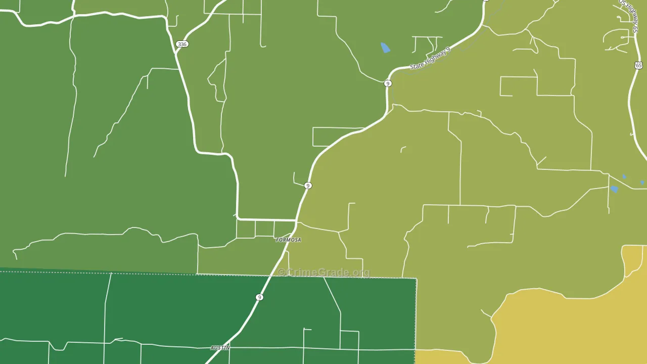 Formosa, AR Map of Vehicle Theft Rates