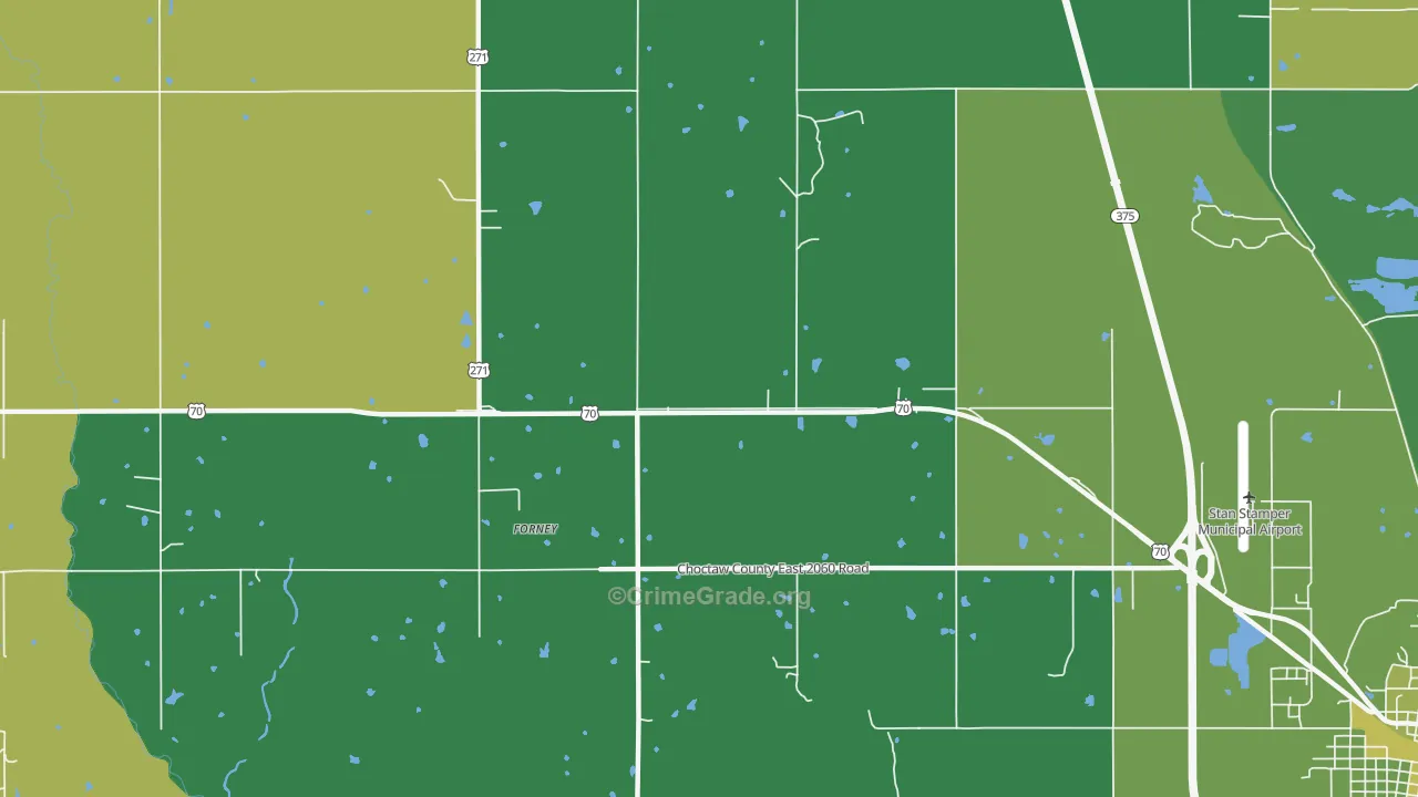 Forney, OK Map of Vehicle Theft Rates