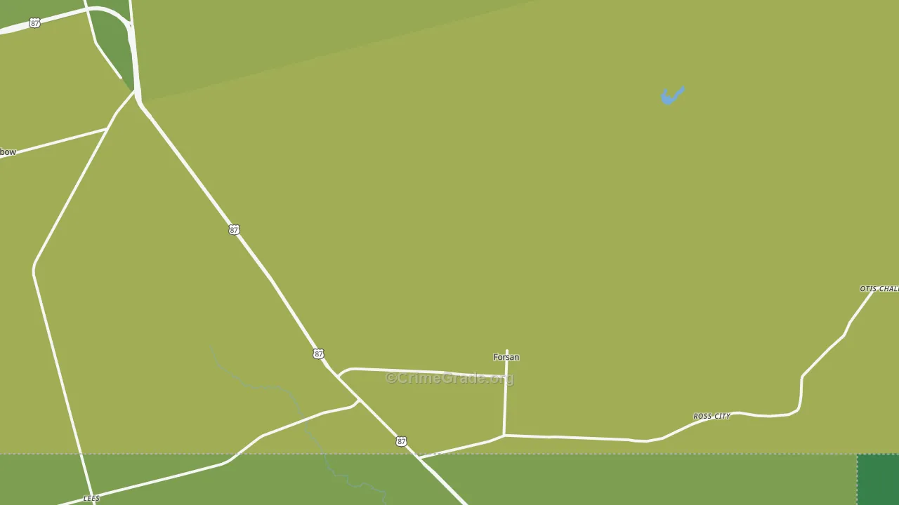 Forsan, TX Map of Vehicle Theft Rates