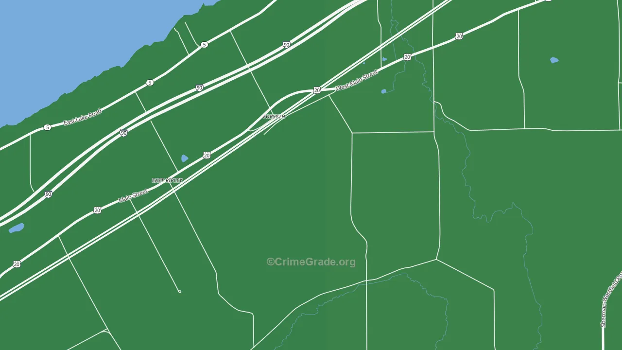 Forsyth, NY Map of Vehicle Theft Rates
