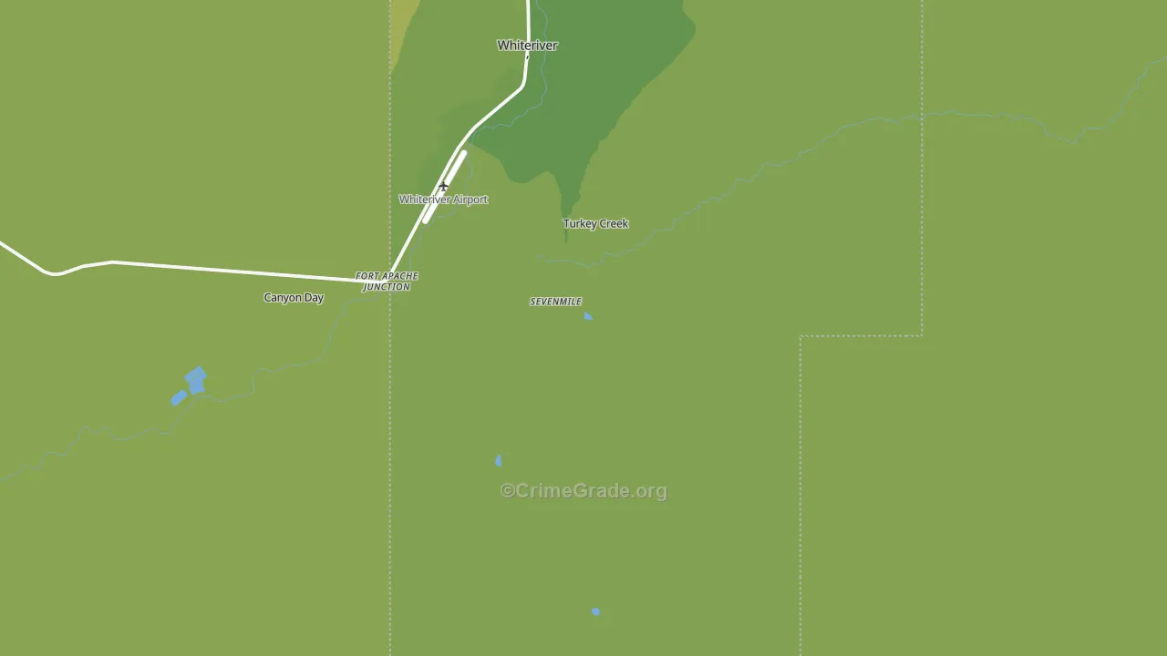 Fort Apache, AZ Map of Vehicle Theft Rates