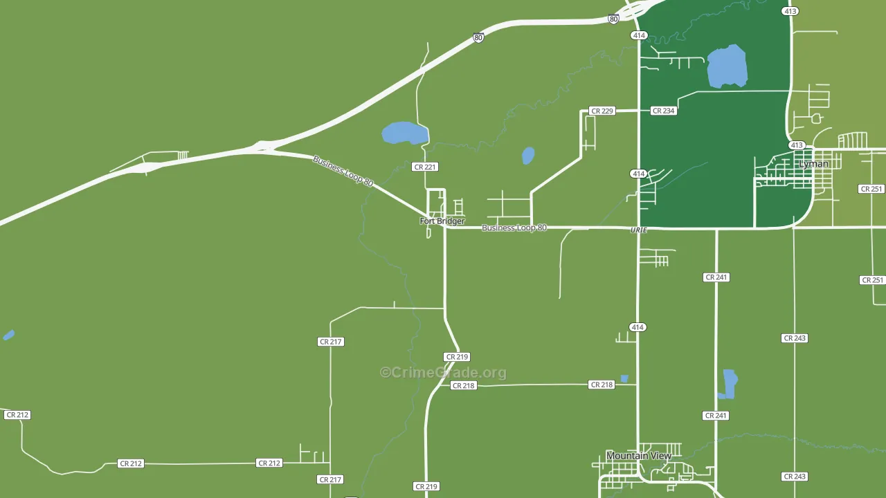 Fort Bridger, WY Map of Vehicle Theft Rates