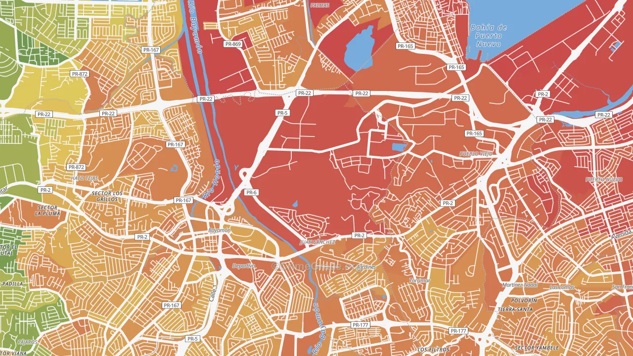 Fort Buchanan, PR Map of Vehicle Theft Rates