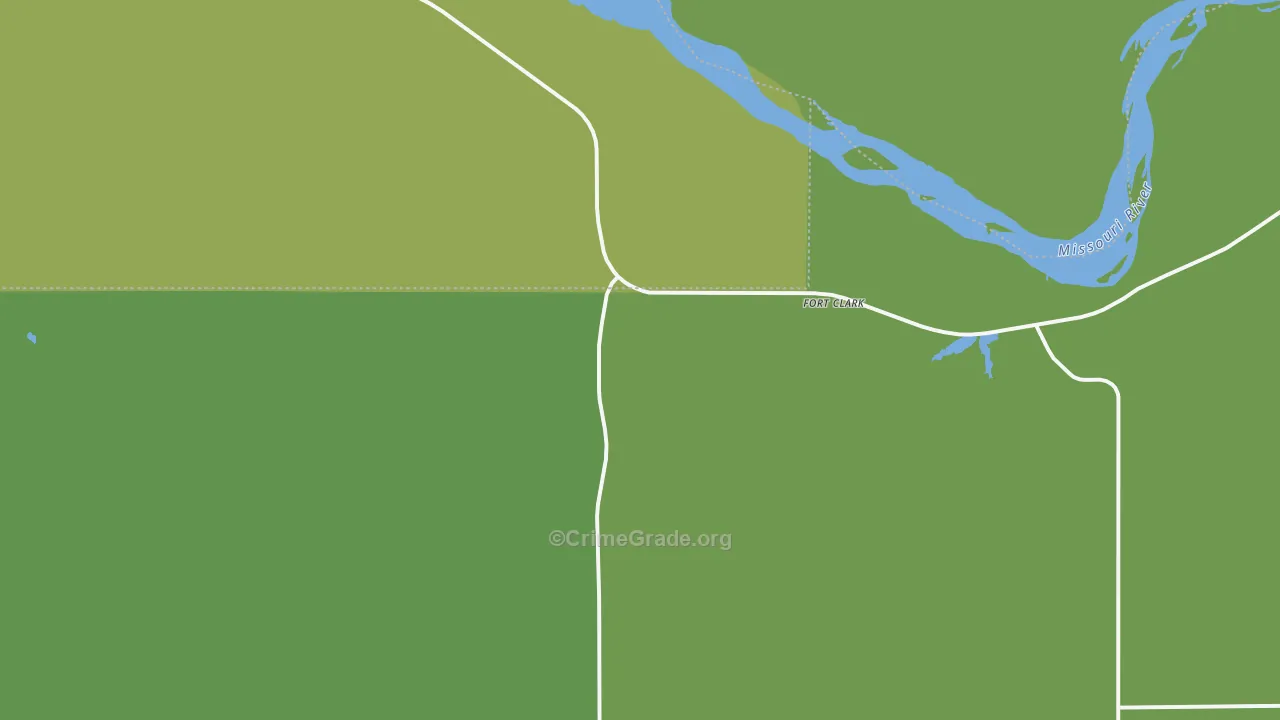 Fort Clark, ND Map of Vehicle Theft Rates