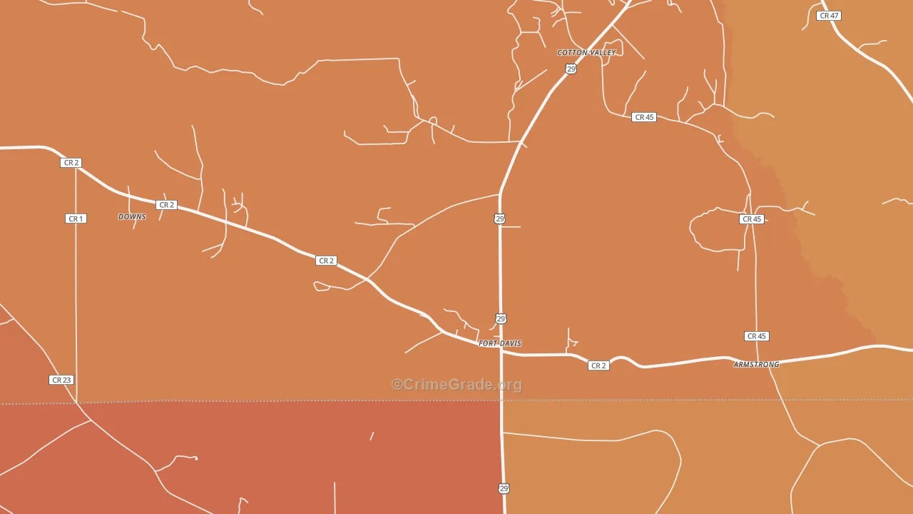 Fort Davis, AL Map of Vehicle Theft Rates