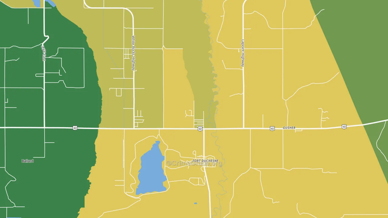 Fort Duchesne, UT Map of Vehicle Theft Rates