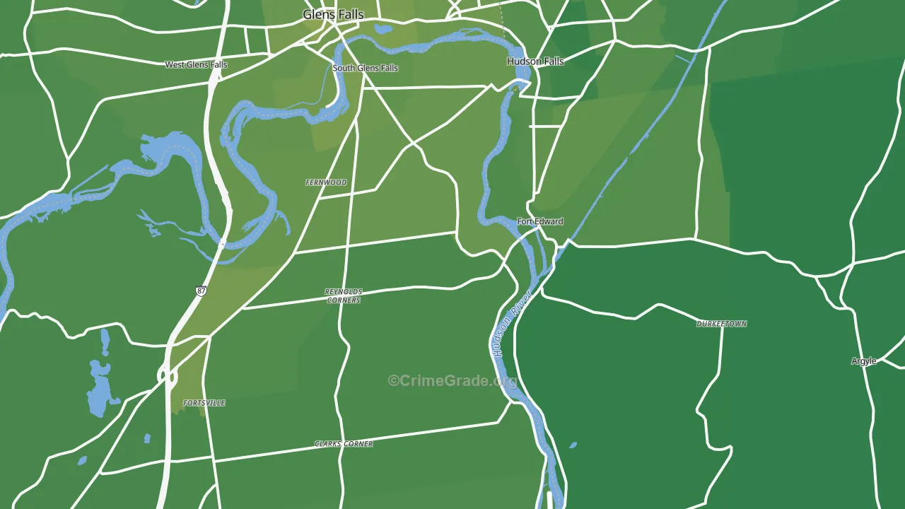 Fort Edward, NY Map of Vehicle Theft Rates