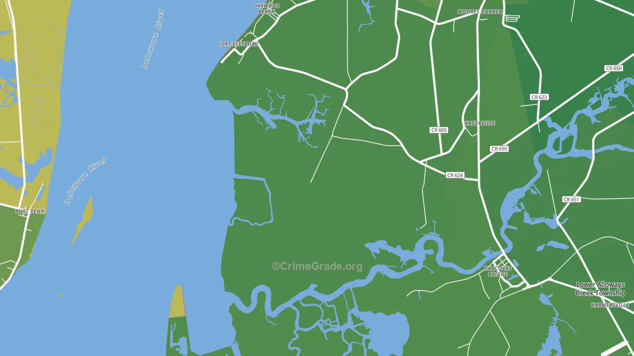 Fort Elfsborg, NJ Map of Vehicle Theft Rates