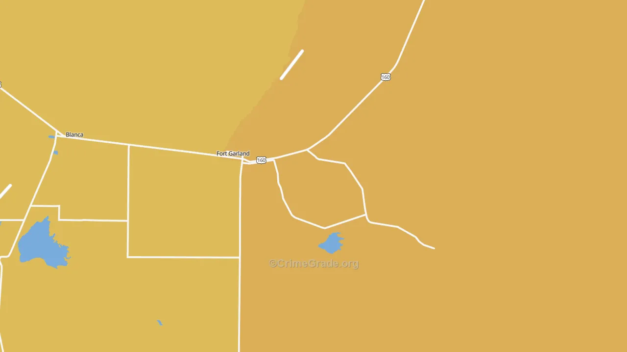 Fort Garland, CO Map of Vehicle Theft Rates