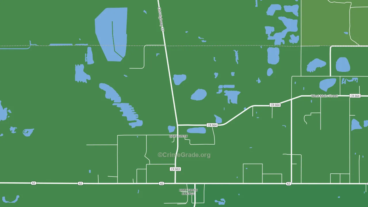 Fort Green, FL Map of Vehicle Theft Rates