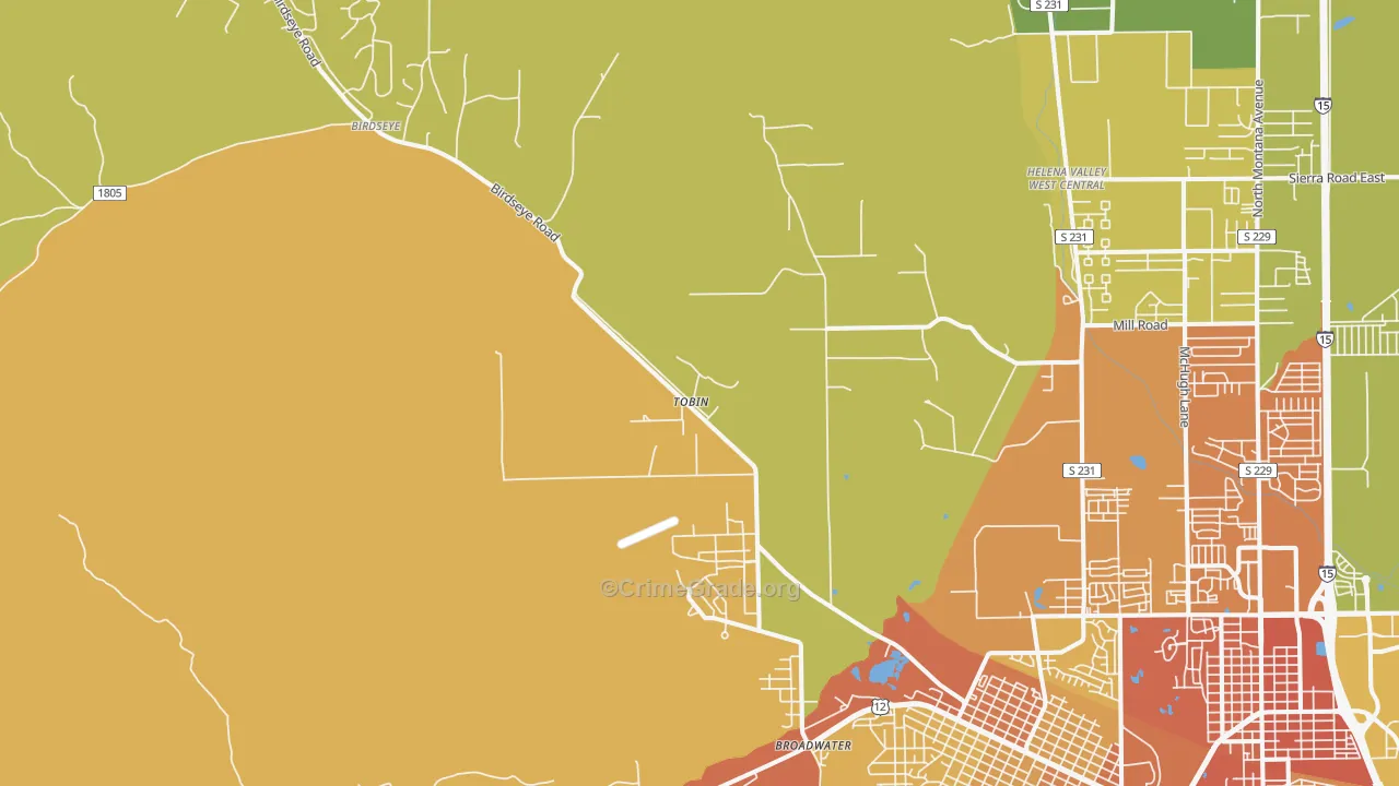 Fort Harrison, MT Map of Vehicle Theft Rates