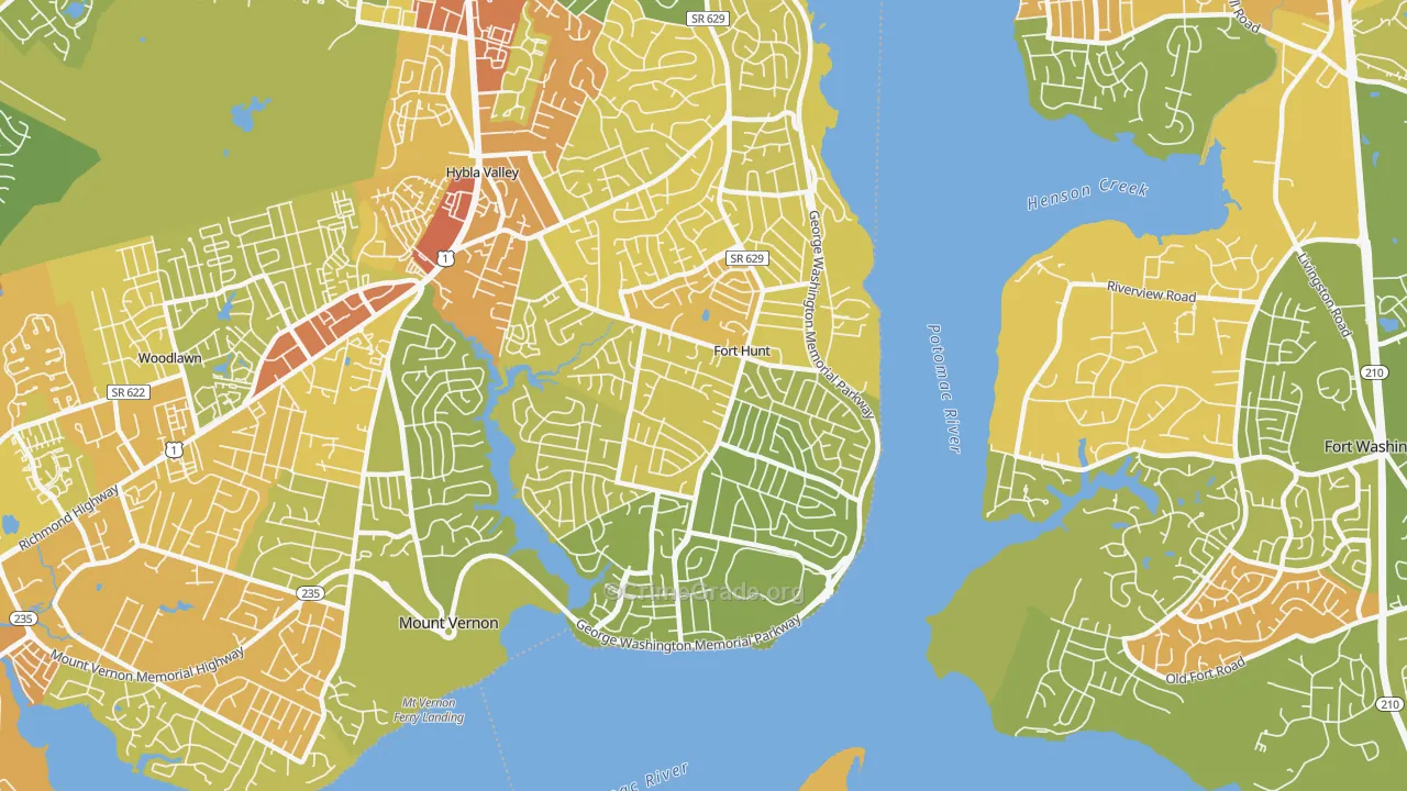 Fort Hunt, VA Map of Vehicle Theft Rates