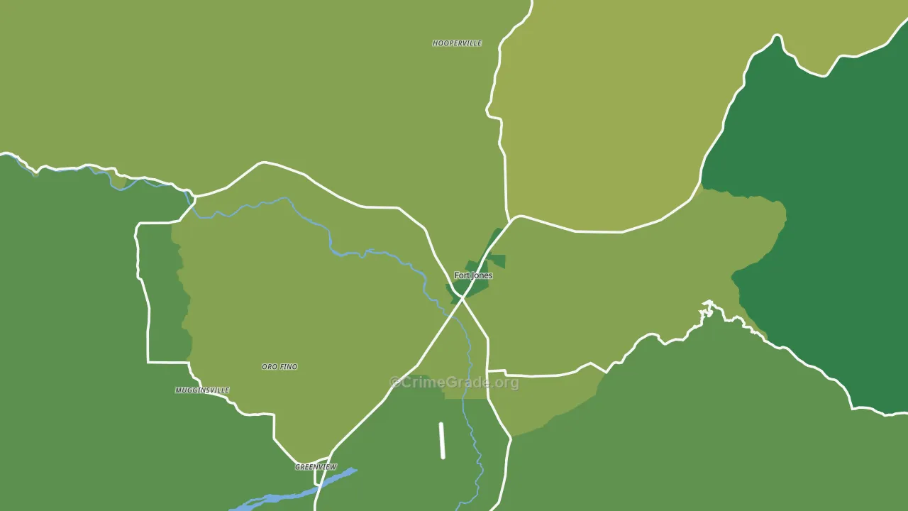 Fort Jones, CA Map of Vehicle Theft Rates
