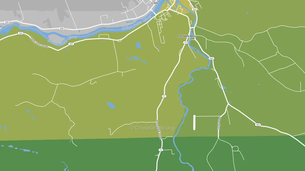 Fort Kent Village, ME Map of Vehicle Theft Rates
