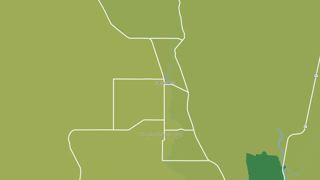 Fort Klamath, OR Map of Vehicle Theft Rates