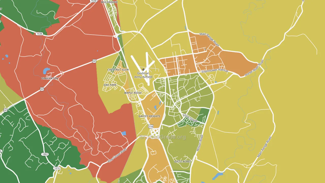 Fort Knox, KY Map of Vehicle Theft Rates