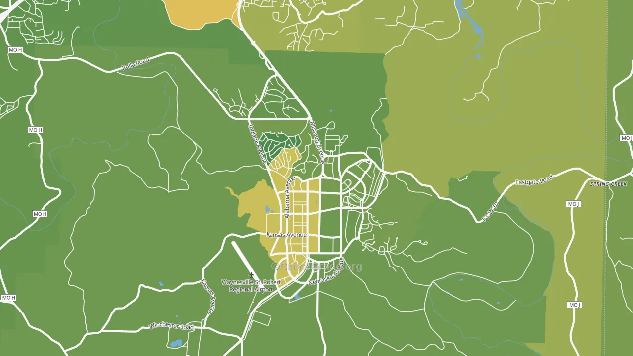 Fort Leonard Wood, MO Map of Vehicle Theft Rates