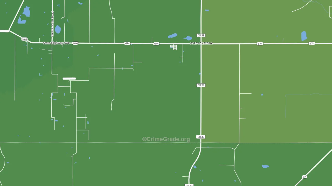 Fort Lonesome, FL Map of Vehicle Theft Rates