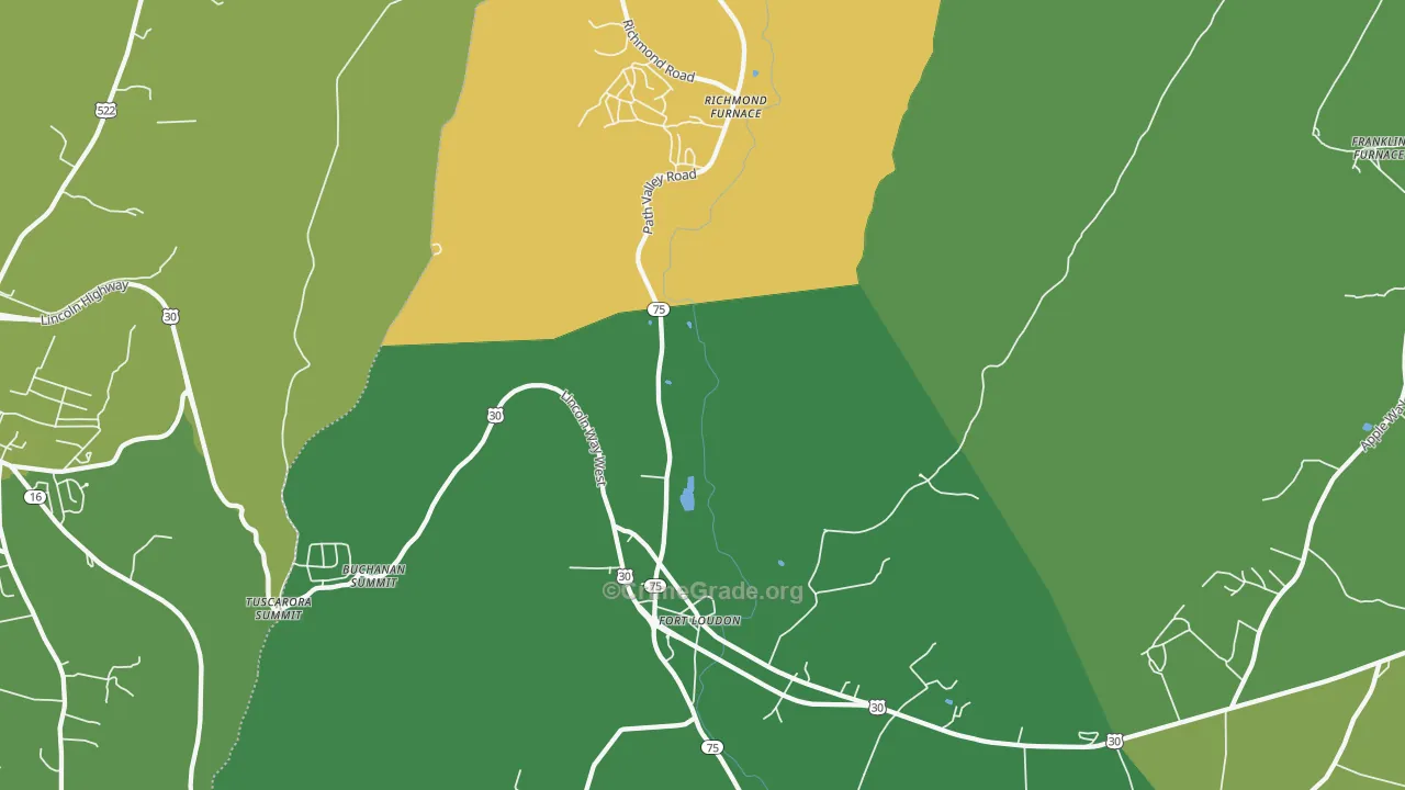Fort Loudon, PA Map of Vehicle Theft Rates