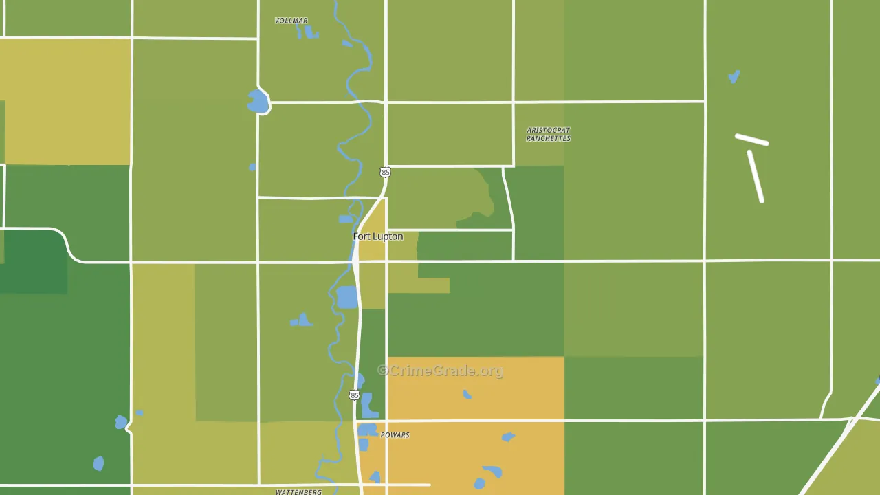 Fort Lupton, CO Map of Vehicle Theft Rates